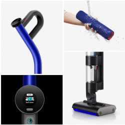 Aspirator vertical Dyson WR01 WashG1 Bk/Bu, 95W, 1l, Autonomie pana la 35 min, 3 trepte, Afisaj LCD, Curatare umeda, Auto-curatare, Negru / Albastru