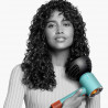 Сешоар Dyson Supersonic Nural HD16 CePa/Tz, 1600W, 3 скорости, 4 температури, Отрицателни йони, 5 приставки, Предпазващ скалпа, Тюркоаз/оранжев