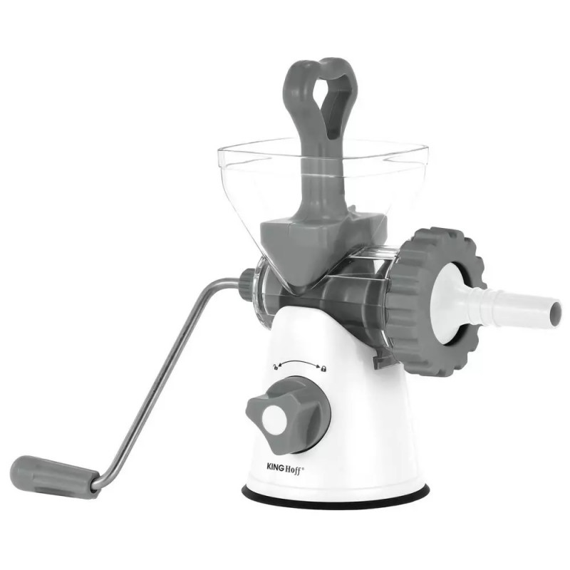 Kinghoff KH 1874 Meat Grinder, Stainless Steel Blades, Fine/Coarse Grinding, Accessories, White/Gray