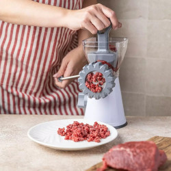 Kinghoff KH 1874 Meat Grinder, Stainless Steel Blades, Fine/Coarse Grinding, Accessories, White/Gray