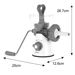 Kinghoff KH 1874 Meat Grinder, Stainless Steel Blades, Fine/Coarse Grinding, Accessories, White/Gray