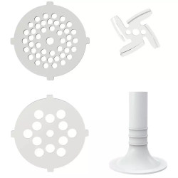 Kinghoff KH 1874 Meat Grinder, Stainless Steel Blades, Fine/Coarse Grinding, Accessories, White/Gray