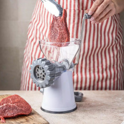 Kinghoff KH 1874 Meat Grinder, Stainless Steel Blades, Fine/Coarse Grinding, Accessories, White/Gray