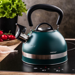 Τσαγιέρα με σφυρίχτρα Kinghoff KH 1855, 1.8 l, Επαγωγή, Θερμομονωμένη λαβή, Πράσινο