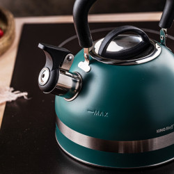 Τσαγιέρα με σφυρίχτρα Kinghoff KH 1855, 1.8 l, Επαγωγή, Θερμομονωμένη λαβή, Πράσινο