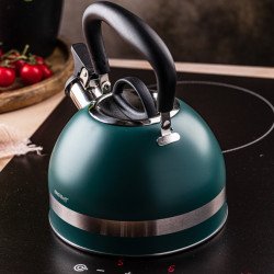 Τσαγιέρα με σφυρίχτρα Kinghoff KH 1855, 1.8 l, Επαγωγή, Θερμομονωμένη λαβή, Πράσινο