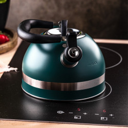 Ceainic cu fluier Kinghoff KH 1855, 1.8 l, Inductie, Maner izolat termic, Verde