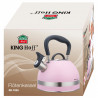 Ceainic cu fluier Kinghoff KH 1856, 1.8 l, Inductie, Maner izolat termic, Roz