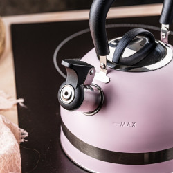 Τσαγιέρα με σφυρίχτρα Kinghoff KH 1856, 1.8 l, Επαγωγή, Θερμομονωμένη λαβή, Ροζ