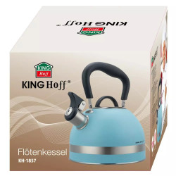 Τσαγιέρα με σφυρίχτρα Kinghoff KH 1857, 1.8 l, Επαγωγή, Θερμομονωμένη λαβή, Μπλε