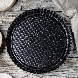 Tava pentru tarte/prajituri Klausberg KB 7836, 28 cm, Otel, Acoperire antiaderenta, Negru