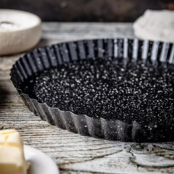 Klausberg KB 7836 Tart Pan, 28 cm, Stainless Steel, Non-stick Coating, Black