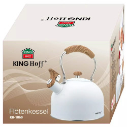 Kinghoff KH 1860, 2.5l, Επαγωγή, Ξύλινη λαβή, Λευκό