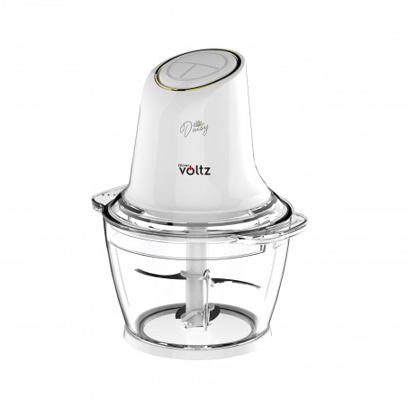 Чопър Oliver Voltz Daisy OV51111W, 600W, 1 л, Стъклена купа, Двоен нож, Пулс, Бял