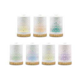 Beper 70.404 Aroma Diffuser, USB 5V, 100 ml, 2 modes, Ceramic lid, LED light, 7 colors, White