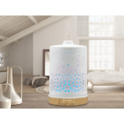 Beper 70.404 Aroma Diffuser, USB 5V, 100 ml, 2 modes, Ceramic lid, LED light, 7 colors, White