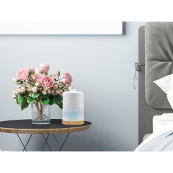 Beper 70.404 Aroma Diffuser, USB 5V, 100 ml, 2 modes, Ceramic lid, LED light, 7 colors, White