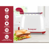 Beper P101TOS100 Toaster, 2-slice, 7 settings, 2 clips, Removable crumb tray, White/Red