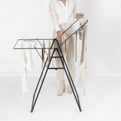 Brabantia Hangon 1004162 Clothes Dryer, 15 m, 4 Hangers, Adjustable, Child Lock, Black