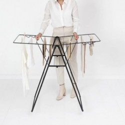 Brabantia Hangon 1004162 Clothes Dryer, 15 m, 4 Hangers, Adjustable, Child Lock, Black