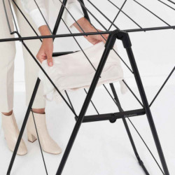 Brabantia Hangon 1004162 Clothes Dryer, 15 m, 4 Hangers, Adjustable, Child Lock, Black