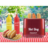 Μηχανή hot dog Beper BT.150Y, 750W, 2 hotdogs, 5 στάδια, αφαιρούμενη θήκη για ψίχουλα, Κόκκινο