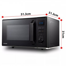 Toshiba MW2-AC25TBK 4in1 mikrohullámú sütő, 25 L, 950W, grill 1100W, konvekció 2100W, kerámia bevonat, fekete színű