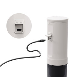 Espressor portabil Outin Nano Pearl White, 12/24 V, 7500mAh, 20bar, 80 ml, Incarcare USB, Cafea macinata si capsule, Alb