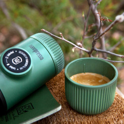 Wacaco Nanopresso Moss Green Portable Espresso Machine, 18 bar, 80 ml, For ground coffee, No charging or batteries required, Carrying case, Green