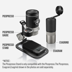 Wacaco Picopresso Coffee Machine Stand, Sturdy stainless steel body, Built-in mirror, Black