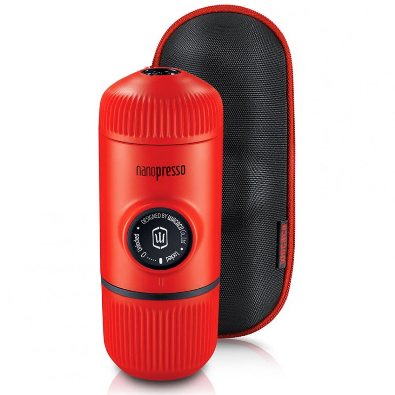 Преносима ръчна кафемашина Wacaco Nanopresso Lava Red, 18bar, 80мл, 8гр, +Калъф, Червен