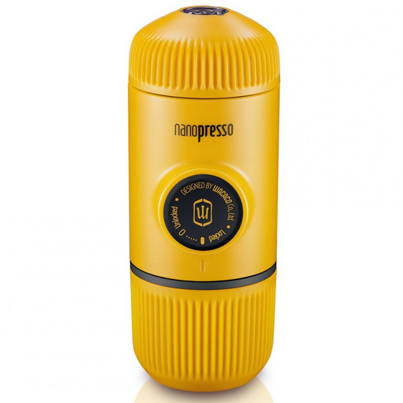 Преносима еспресо машина Wacaco Nanopresso Yellow Patrol, 18bar, 80 мл, За мляно кафе, Без необходимост от зареждане и батерии, Жълт