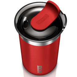 Wacaco Octaroma Lungo Carmine Red Insulated Mug, 300 ml, Vacuum-Insulated, Double-Walled, BPA-Free, Red