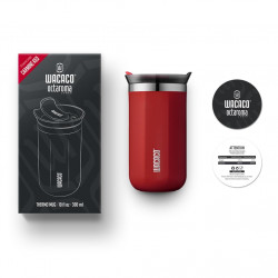 Wacaco Octaroma Lungo Carmine Red Insulated Mug, 300 ml, Vacuum-Insulated, Double-Walled, BPA-Free, Red