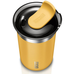 Wacaco Octaroma Lungo Amber Yellow Insulated Mug, 300 ml, Vacuum-Insulated, Double-Walled, BPA-Free, Yellow
