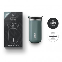 Wacaco Octaroma Lungo Cadet Blue Insulated Mug, 300 ml, Vacuum-Insulated, Double-Walled, BPA-Free, Blue