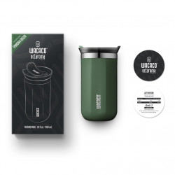 Cana termos Wacaco Octaroma Lungo Pomona Green, 300ml, Izolata in vid, Pereti dubli, Fara BPA, Verde