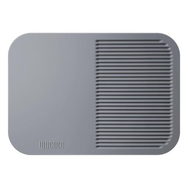 Wacaco L Drying and Tamping Mat, Silicone, Smooth and Ribbed Surface, BPA-Free, Gray