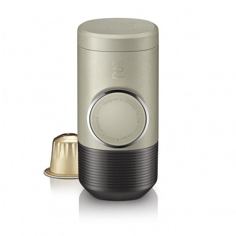 Wacaco Minipresso NS2 Portable Handheld Espresso Machine, No charging or batteries required, 80 ml, Nespresso capsules, Gray/Black