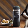 Преносима еспресо машина Wacaco Nanopresso Classic + NS Адаптер за Nespresso капсули, 18bar, 80 мл, За мляно кафе, Без необходимост от зареждане и батерии, Сив