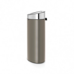 Кош за боклук Brabantia Touch Bin New 650529, 40 л, Безшумно и плавно затваряне, Плосък гръб, Сив/инокс