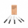 Brabantia Profile 5-Piece Knife Set 1003298, Hardened Steel, Scratch- and Corrosion-Resistant, Beech, Brown