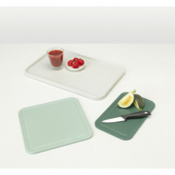 Brabantia Tasty+ 3-Piece Cutting Board Set 1003309, Non-Slip, Easy to Clean, Green/White