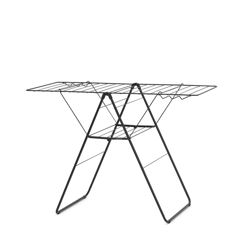 Brabantia Hangon 1004165 Clothes Dryer, 20 m, 6 Hangers, Adjustable, Child Lock, Black/Matte