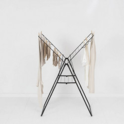 Сушилник за дрехи Brabantia Hangon 1004165, 20 м, 6 закачалки, Регулируем, Заключване за деца, Черен/мат