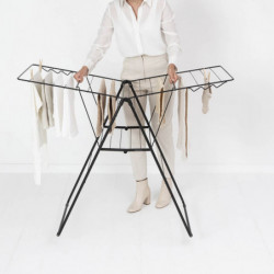 Сушилник за дрехи Brabantia Hangon 1004165, 20 м, 6 закачалки, Регулируем, Заключване за деца, Черен/мат