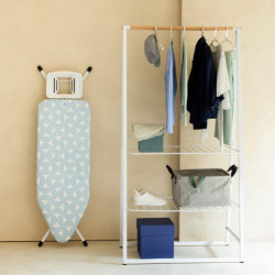 Τραπέζι σιδερώματος Brabantia C 1005620, 124x45 cm, 7 θέσεις ρύθμισης, Μεγάλη θήκη σίδερου, Ανοιχτό μπλε