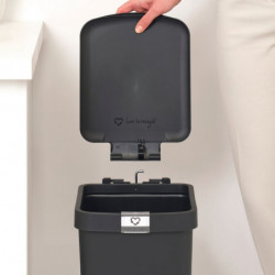 Brabantia StepUp 1008479 Pedal Bin, 16 L, Eco-friendly materials, Large opening, Dark gray