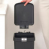 Кош за боклук с педал Brabantia StepUp 1008479, 16 л, Екологични материали, Голям отвор, Тъмносив