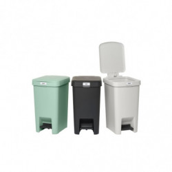 Κάδος απορριμμάτων με πεντάλ Brabantia StepUp 1008479, 16 L, Οικολογικά υλικά, Μεγάλο άνοιγμα, Σκούρο γκρι